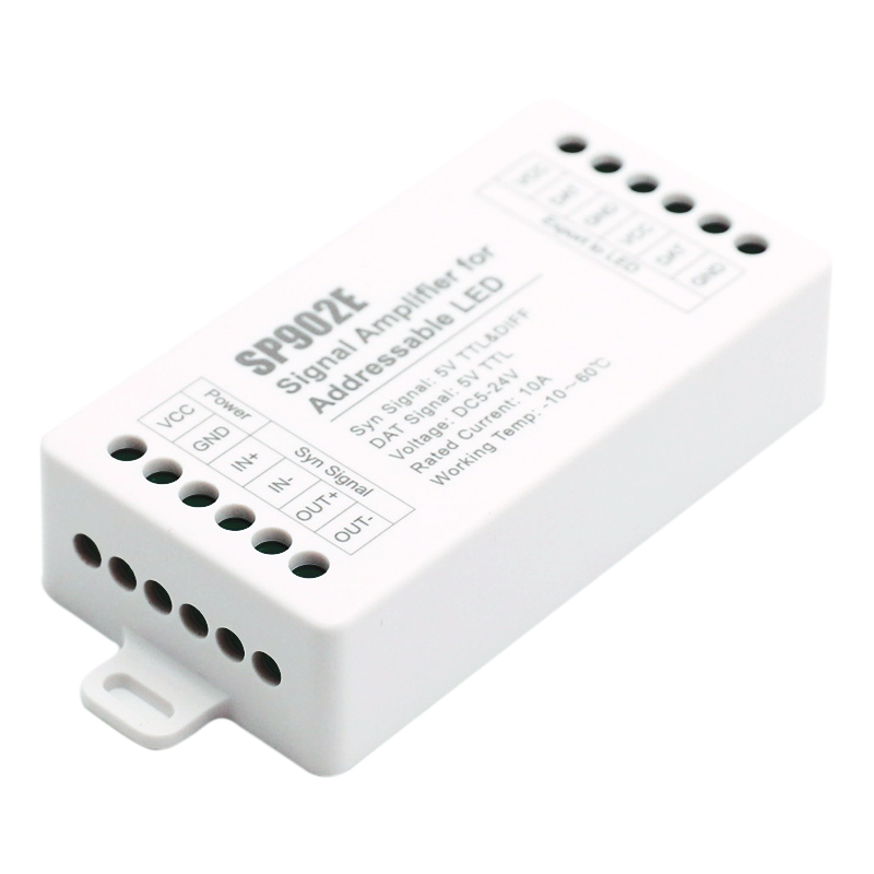 SP902E LED SPI TTL Signal Amplifier For Addressable LED DC5-24V 10A Repeater SP902E LED SPI TTL Signal Amplifier For Addressable LED DC5-24V 10A Repeater